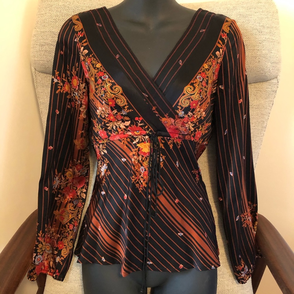 Plenty by Tracy Reese boho silk blouse top